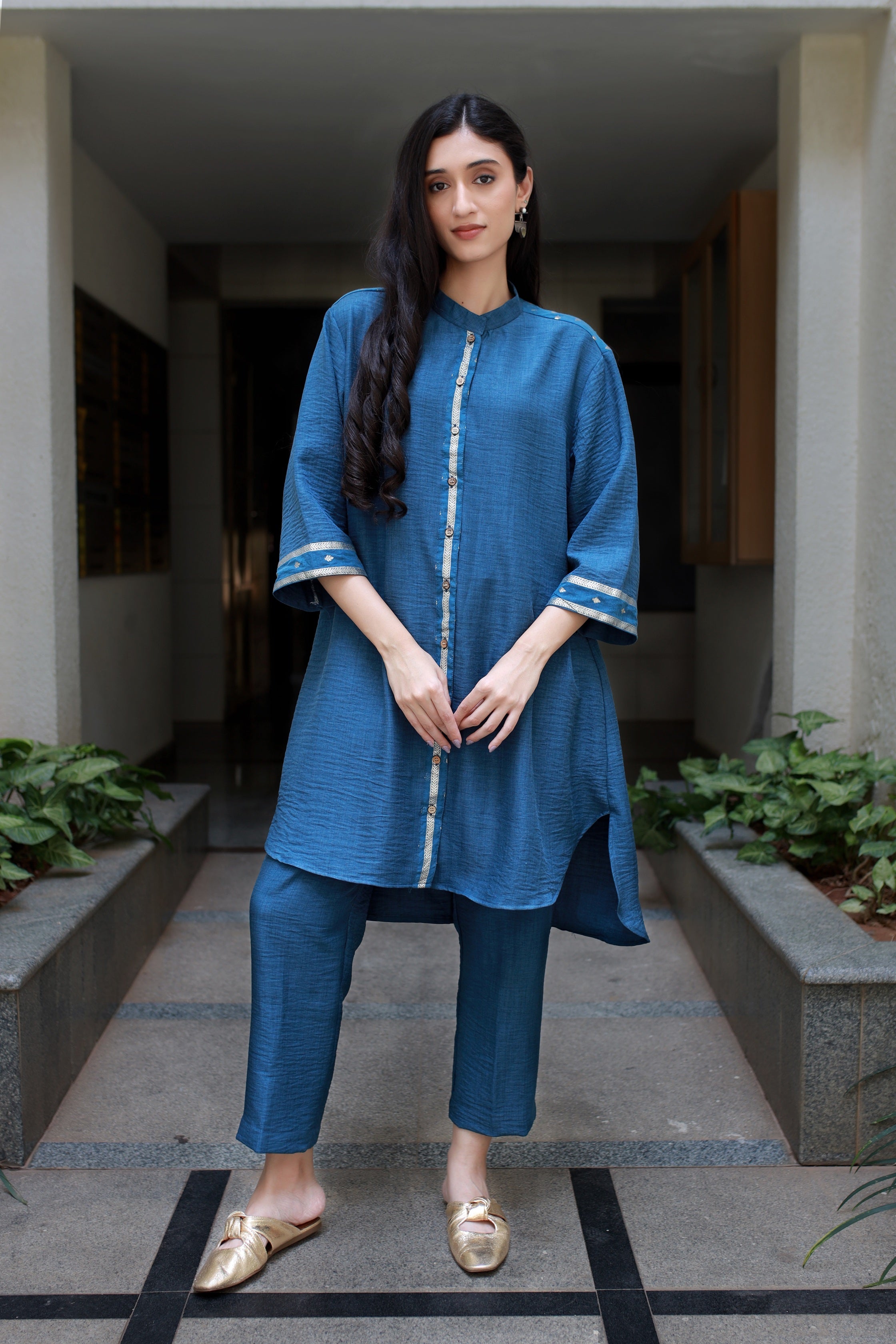 Fluid Grace Imperial Blue Co-ord Set