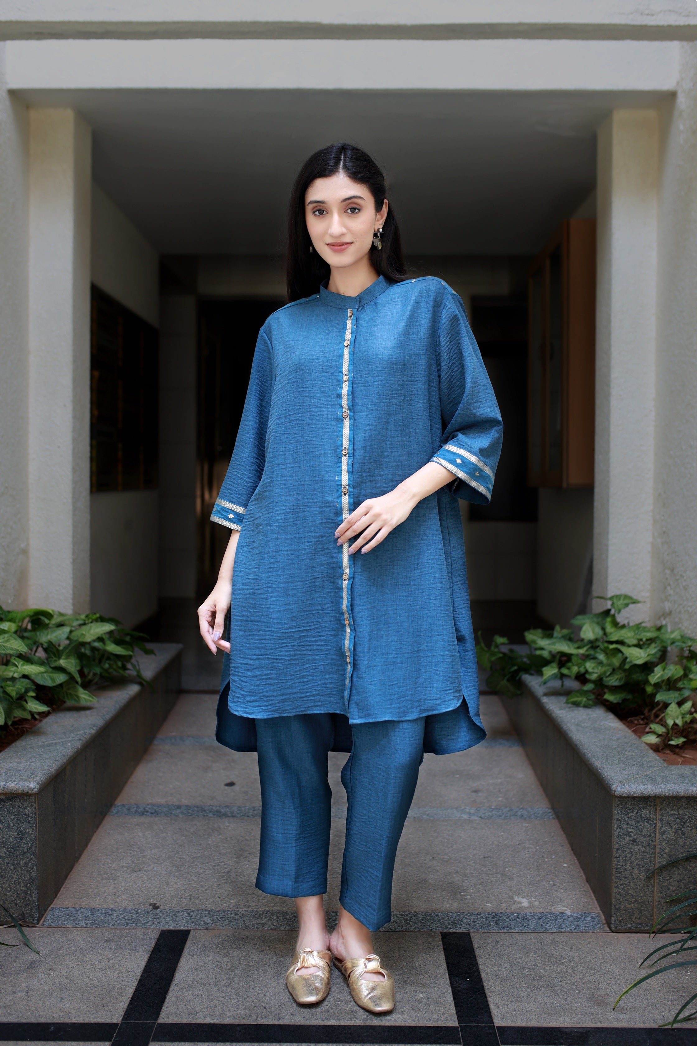 Fluid Grace Imperial Blue Co-ord Set