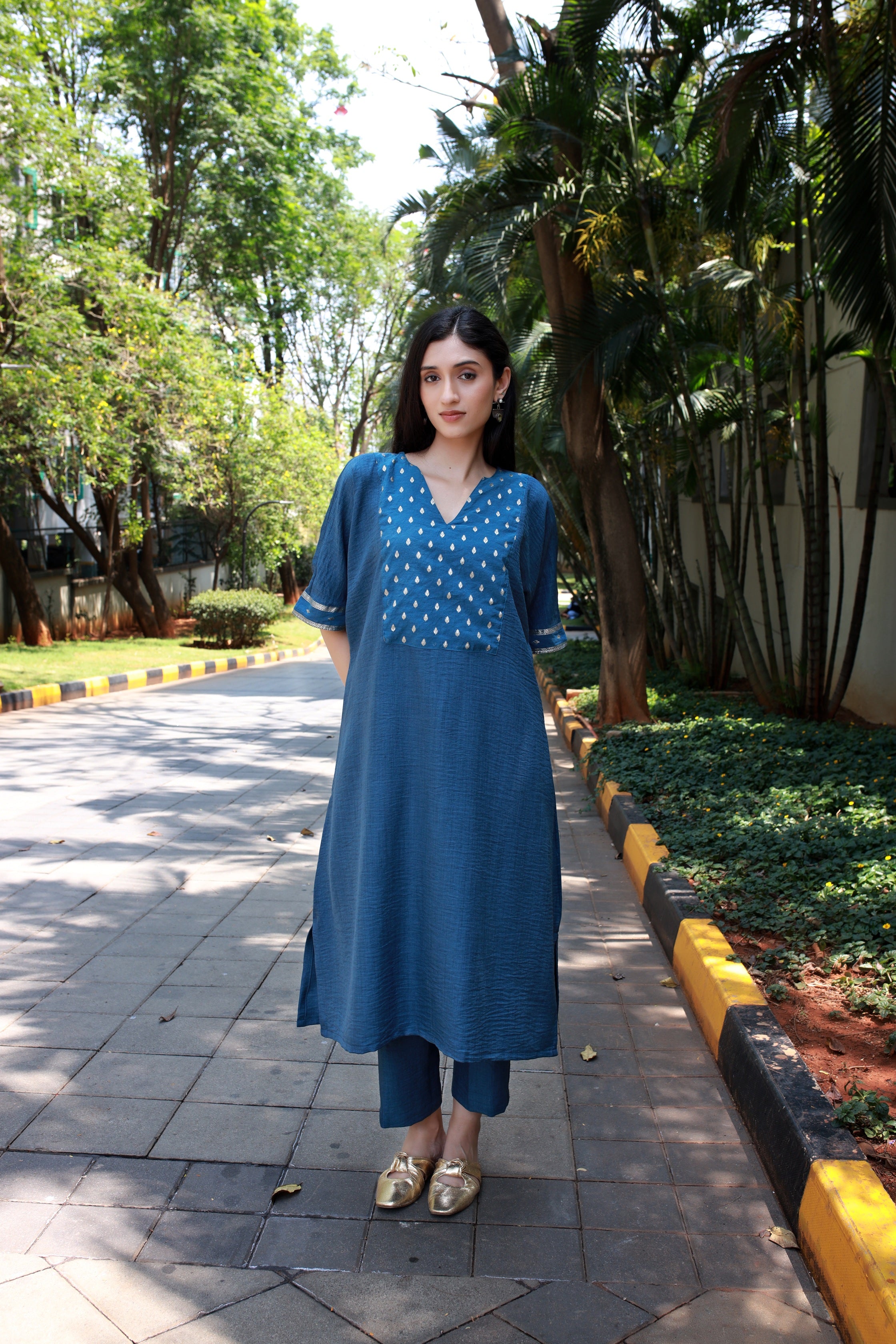 Fluid Grace Imperial Blue Yoke Co-ord Set