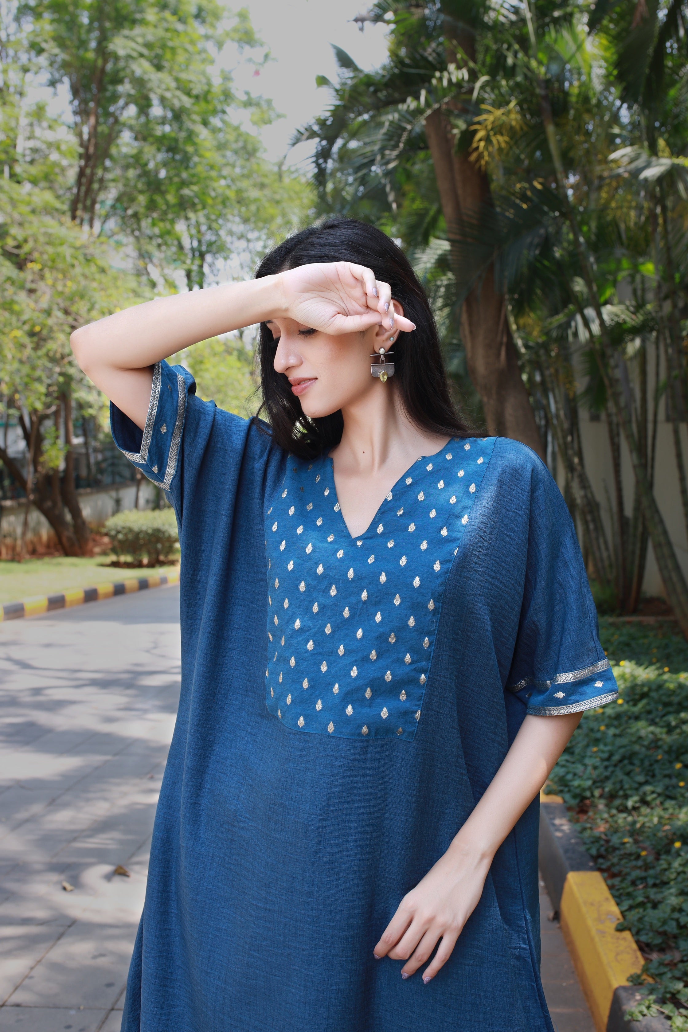 Fluid Grace Imperial Blue Yoke Co-ord Set