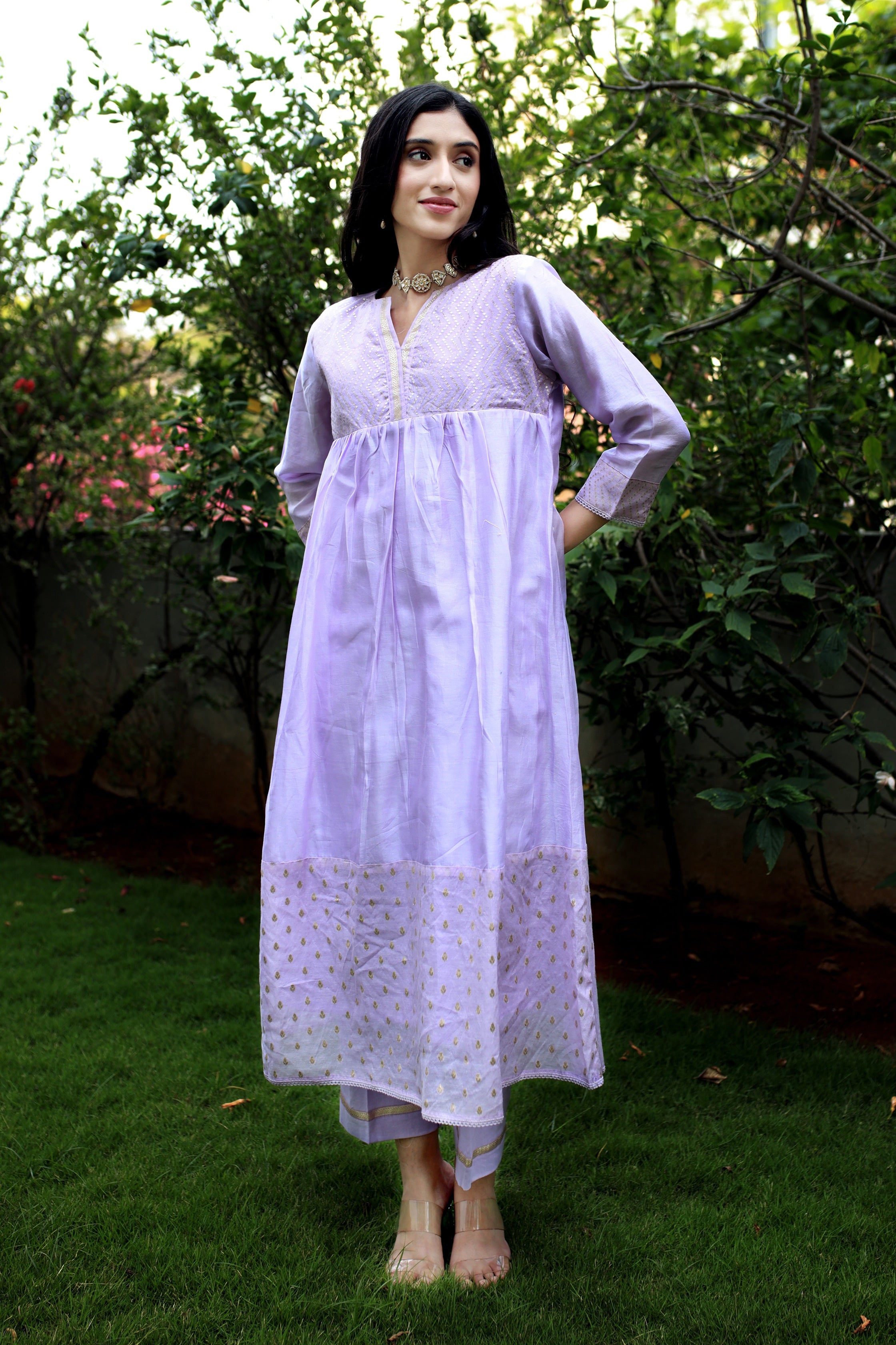 Heritage Glow Lilac Kurta
