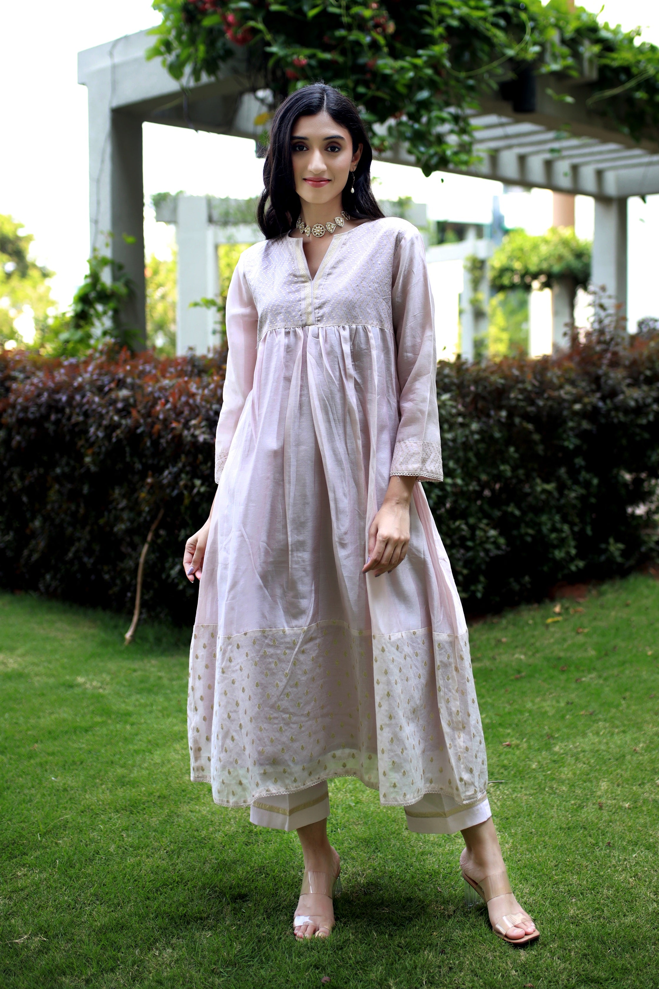 Heritage Glow Shell Pink Silk Kurta