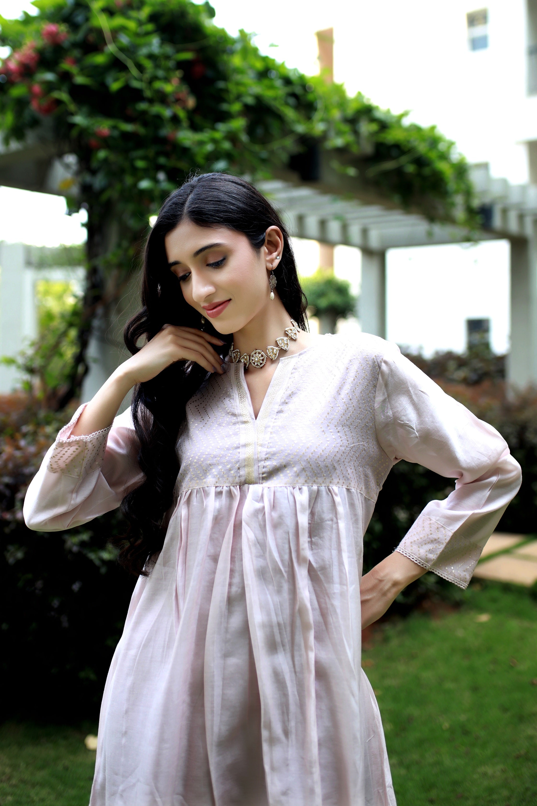 Heritage Glow Shell Pink Silk Kurta