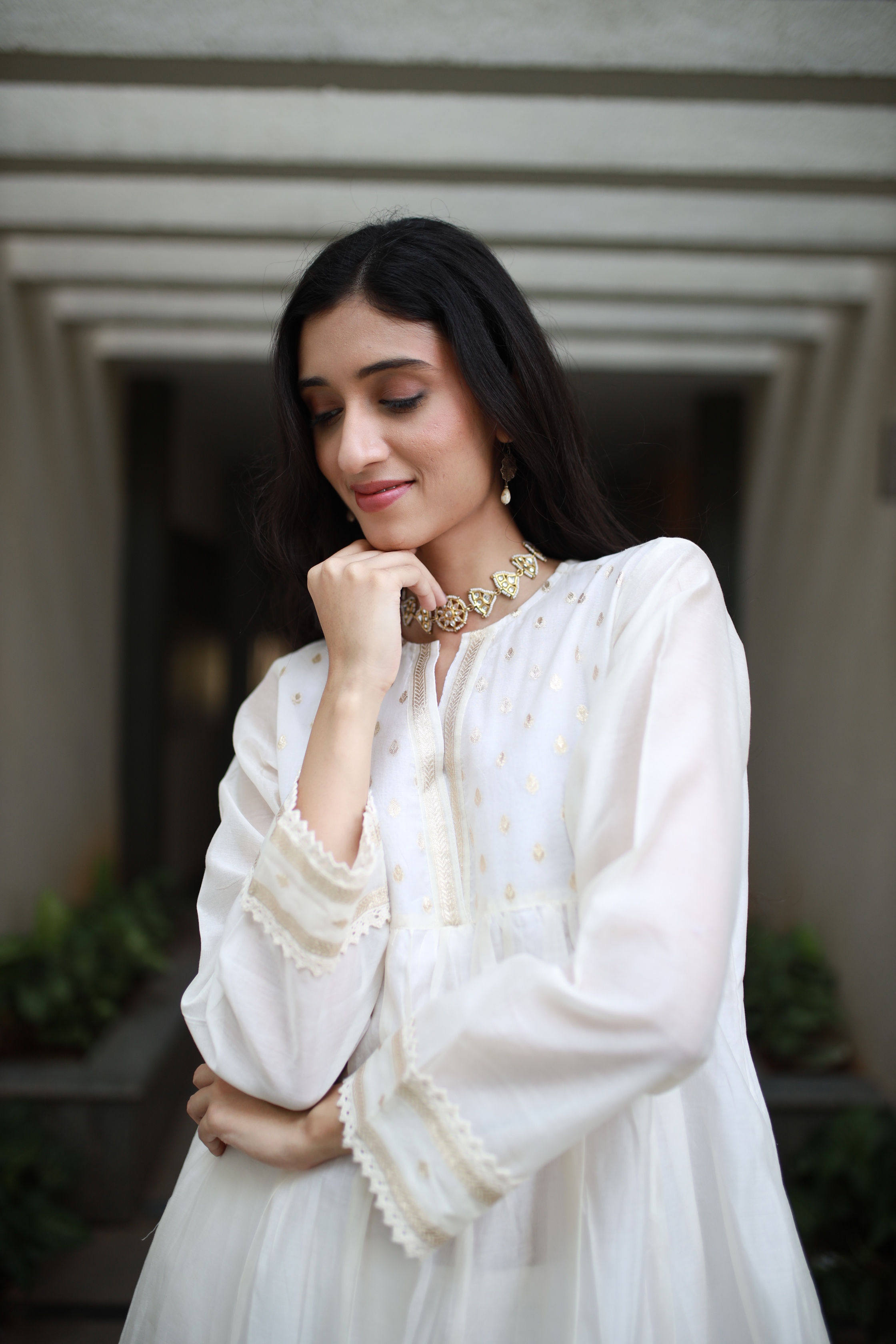 Heritage Glow Pearl White Silk Kurta