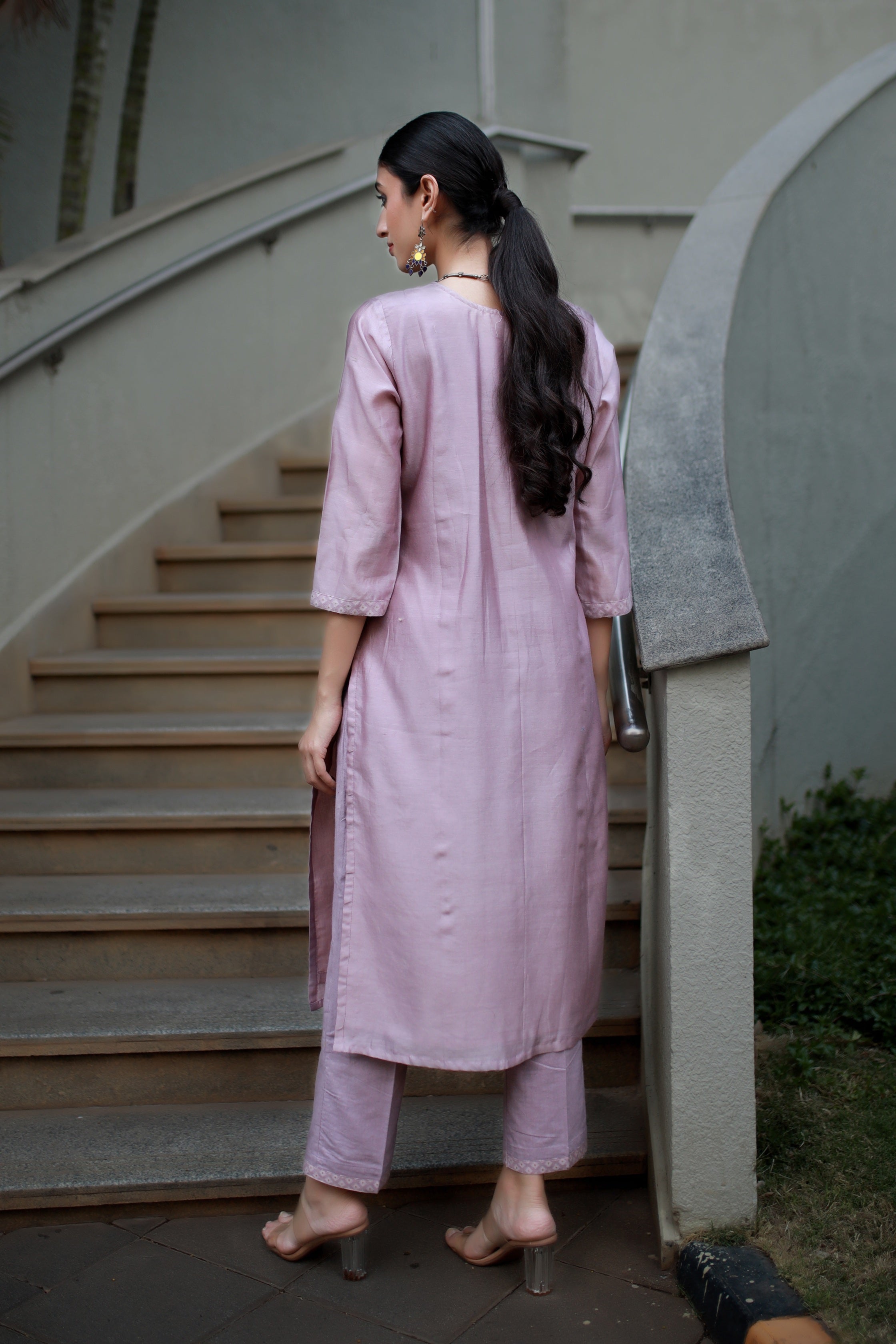 Heritage Glow Lilac Silk Kurta