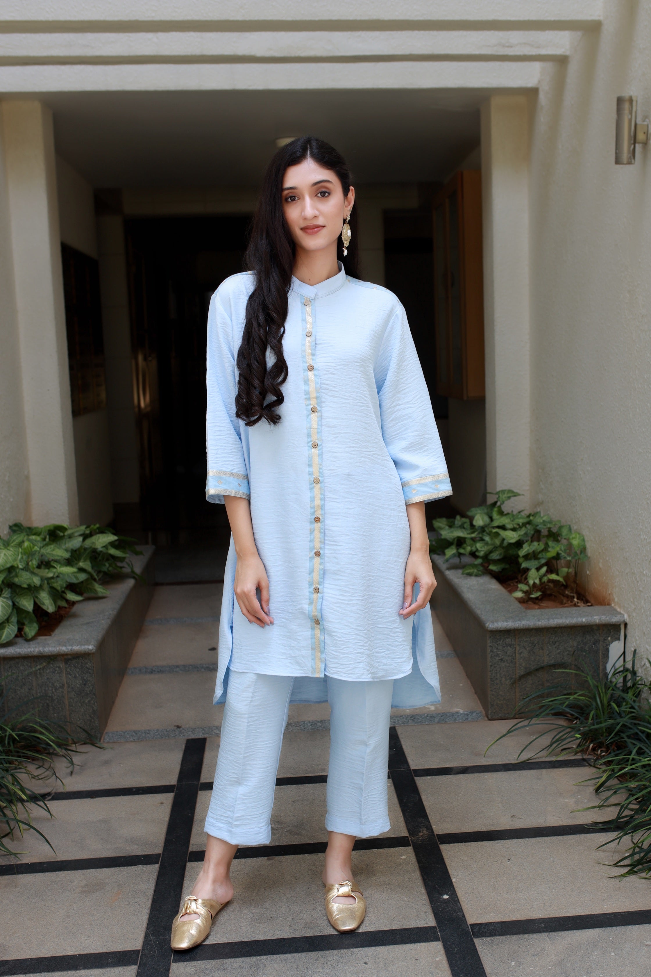 Fluid Grace Ice Blue Co-ord Set