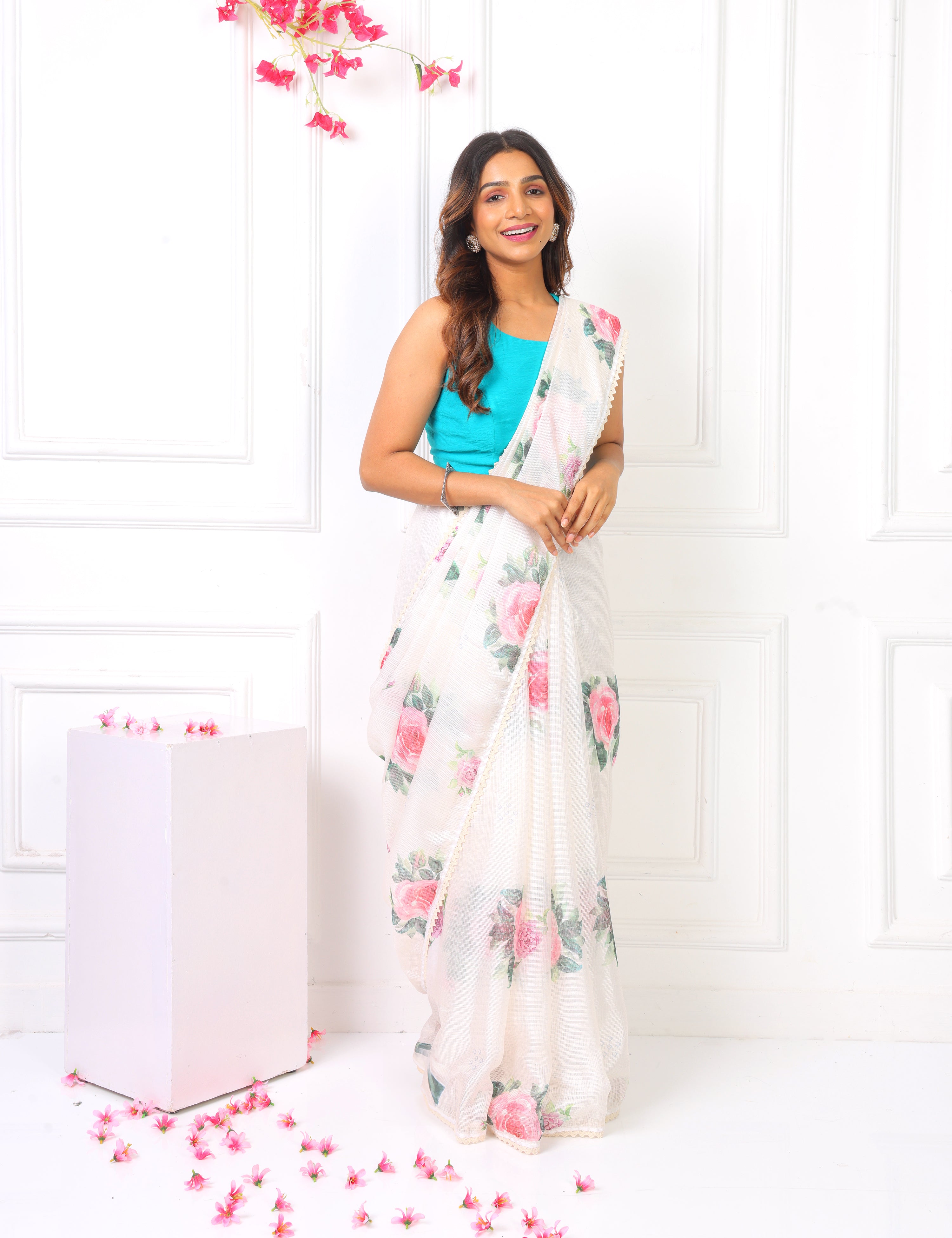 Noor - Egg Shell Cream Kota Saree - Tina Eapen Design studio