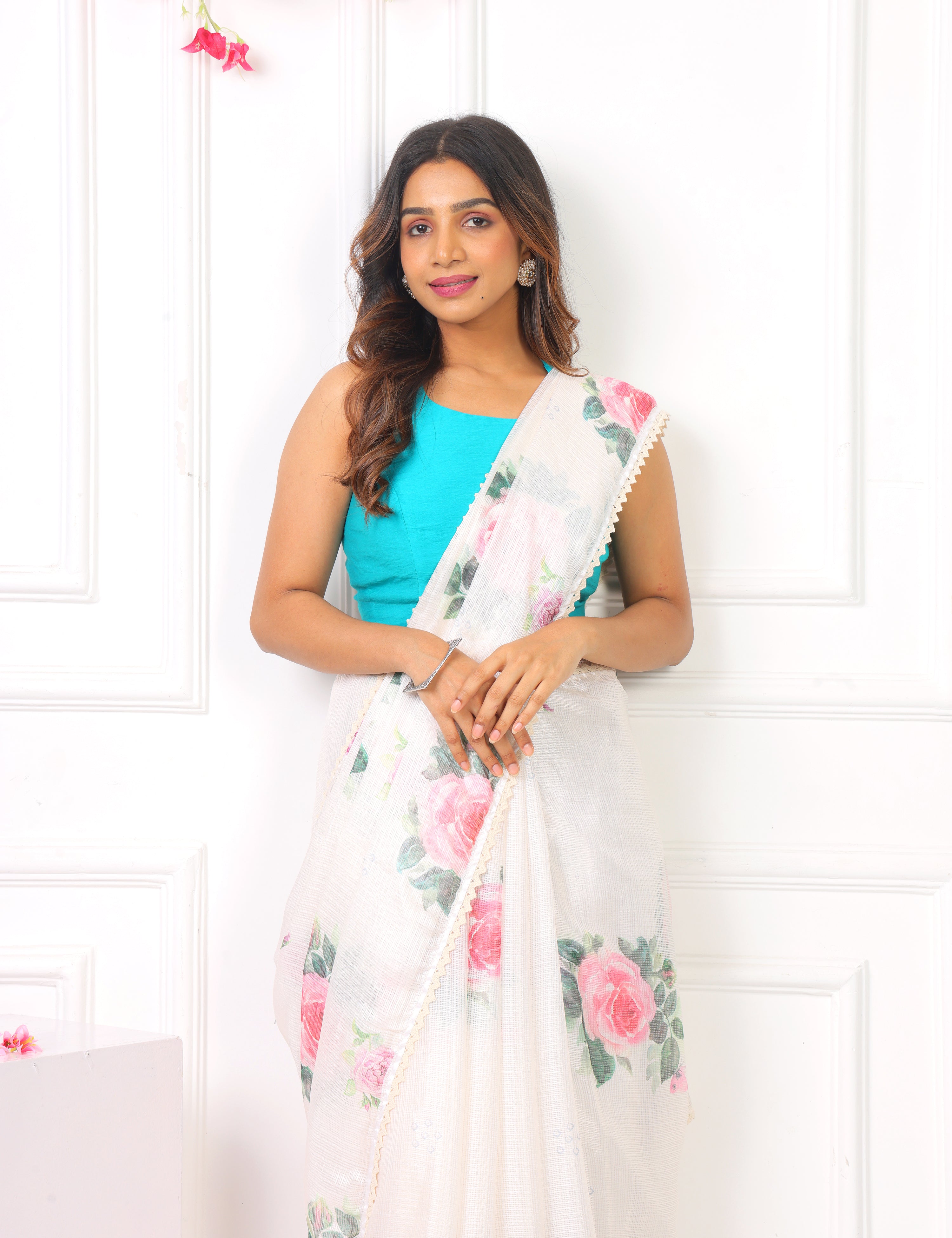 Noor - Egg Shell Cream Kota Saree - Tina Eapen Design studio