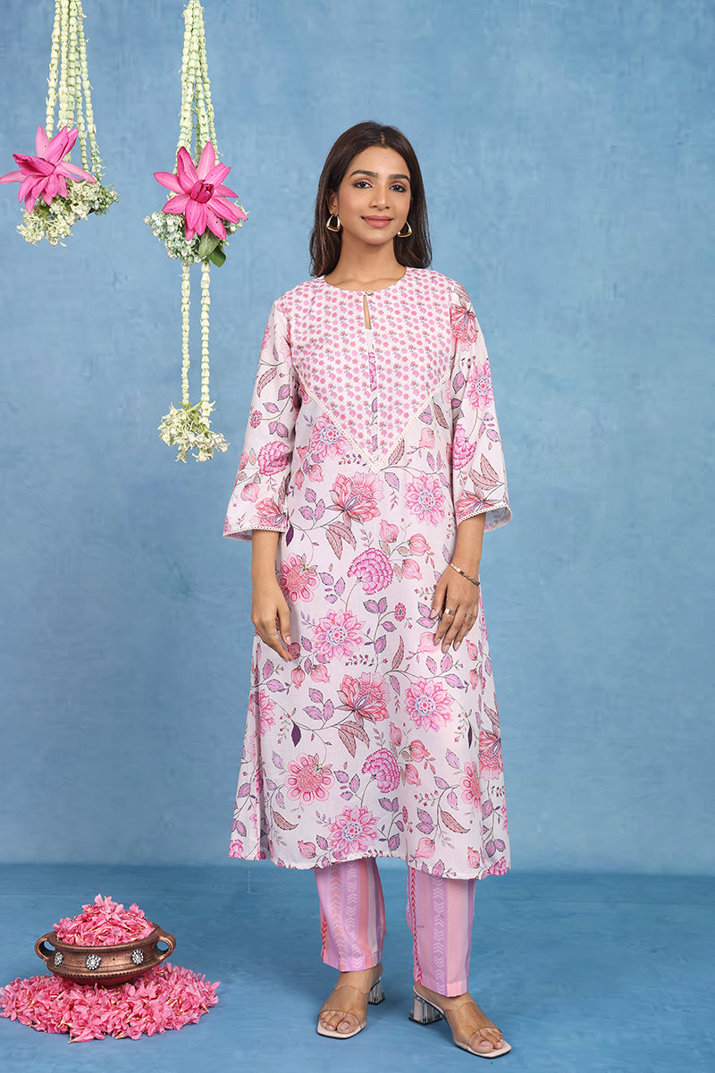 Malhaar Lilac Cotton Kurta