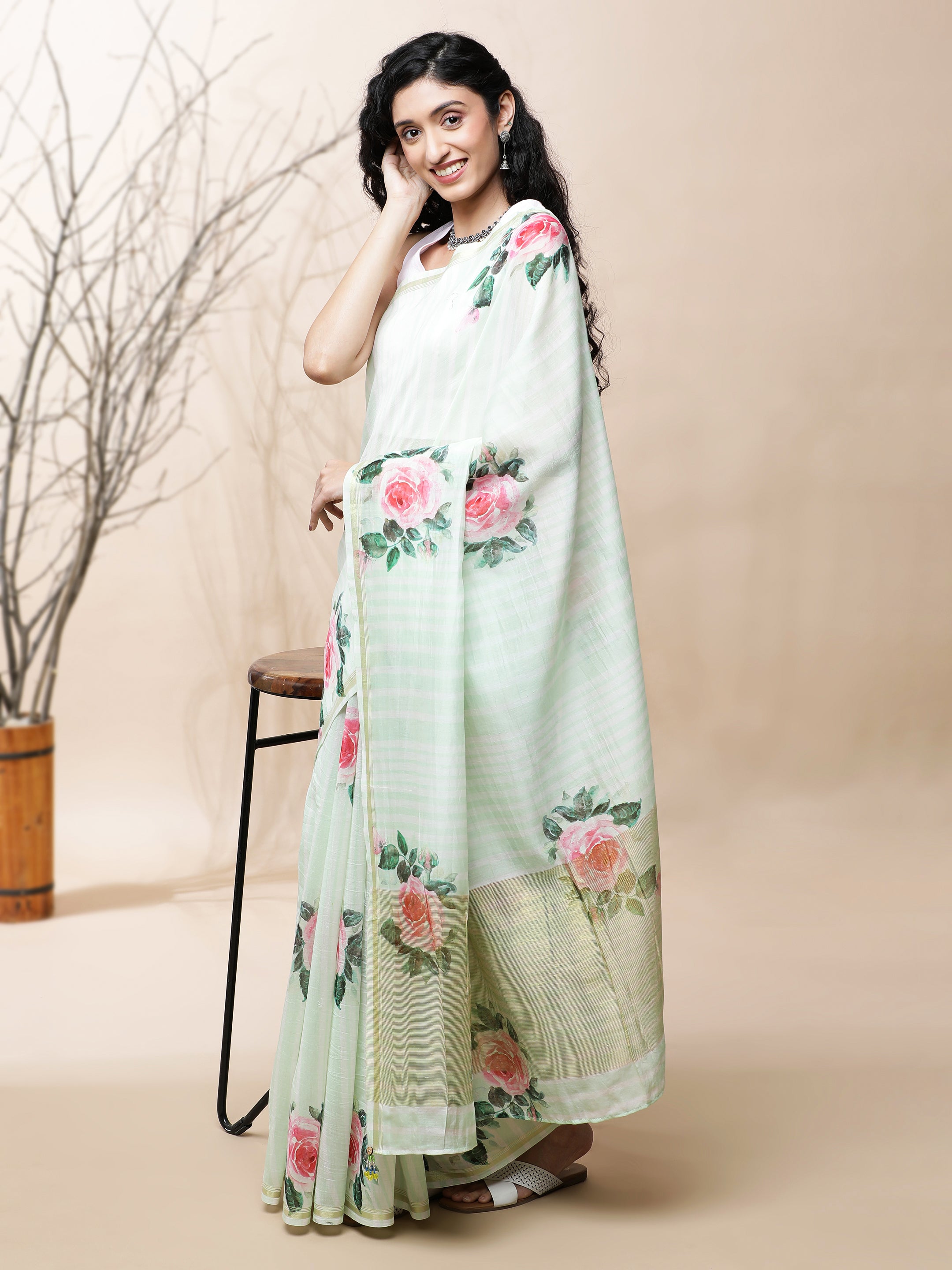 Noor - Dew Drop Chanderi Silk Saree