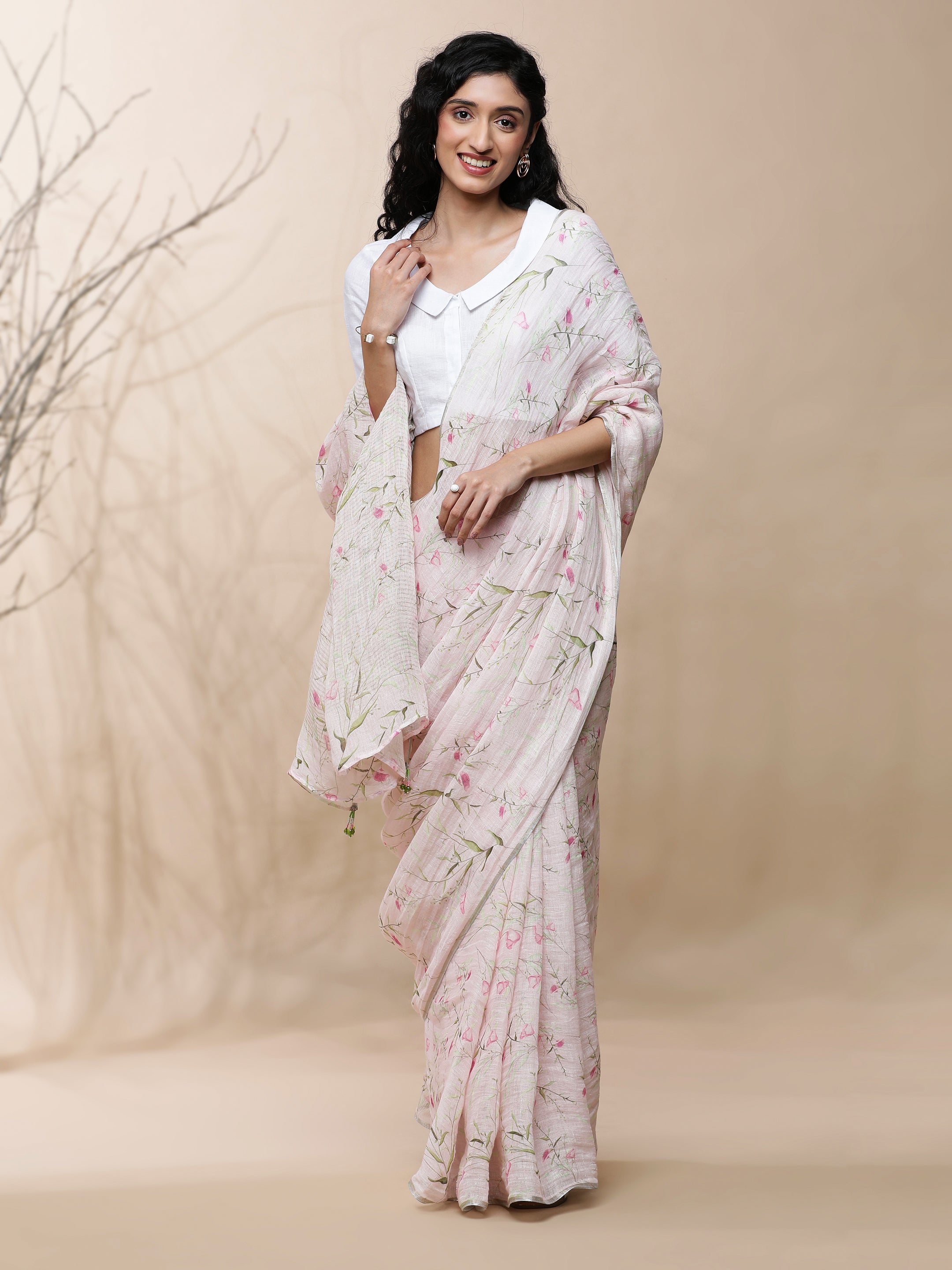 Noor - Eternal Spring Linen Saree