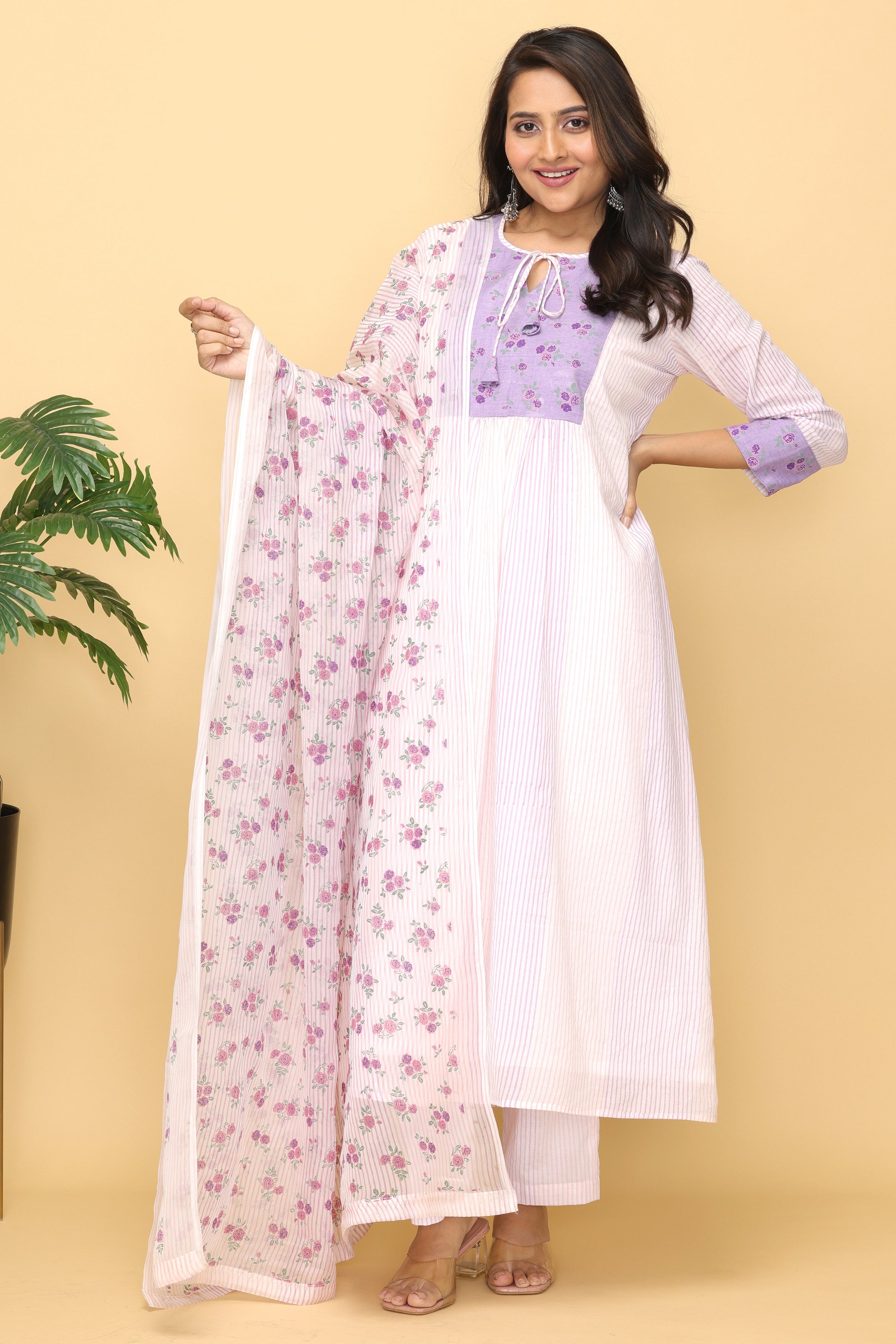 Malhaar Block Printed Yoke Kurta And Bottom