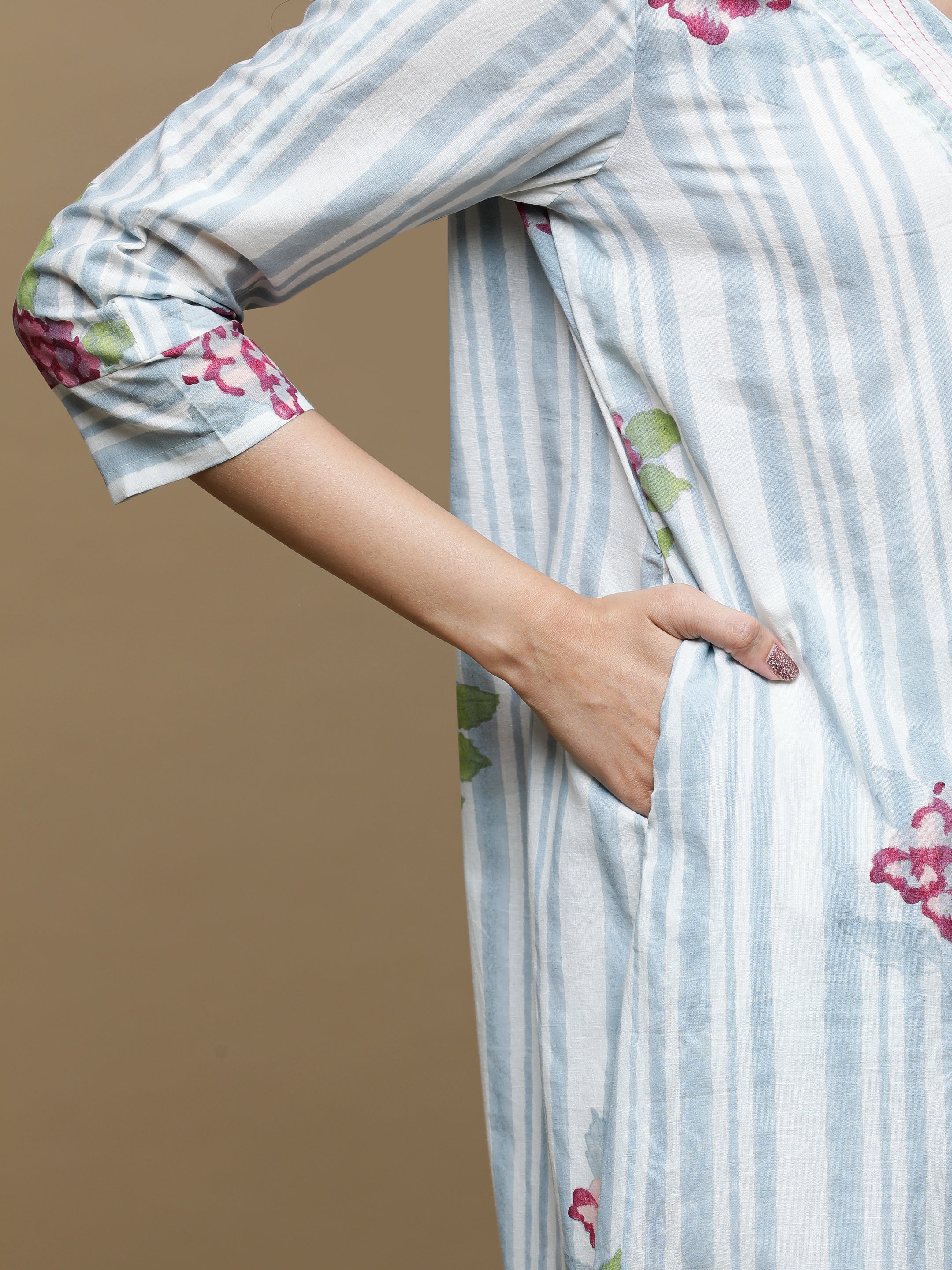 Bahaar Handblock Printed Cotton Kurta And Pant