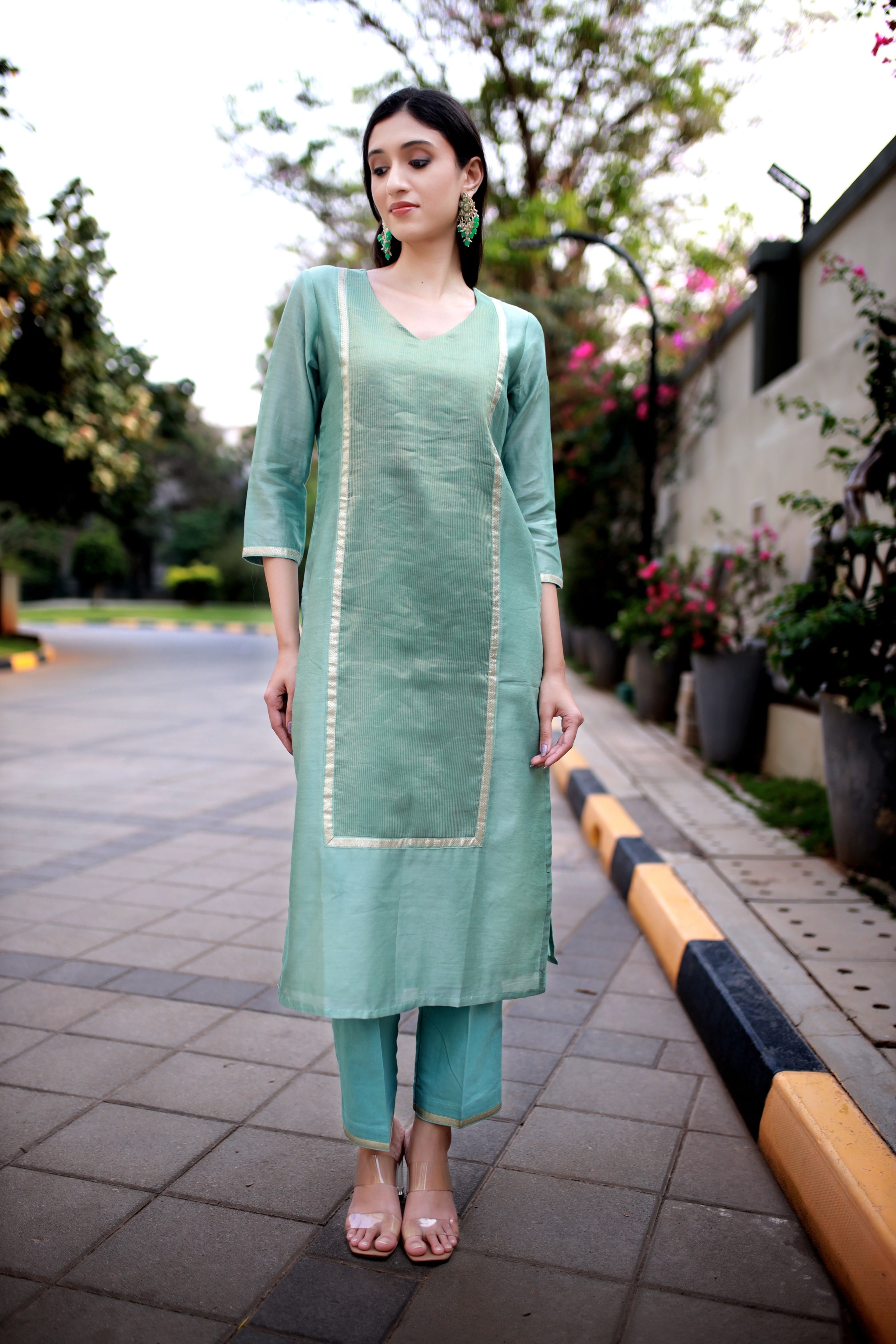 Heritage Glow Turquoise Silk Kurta