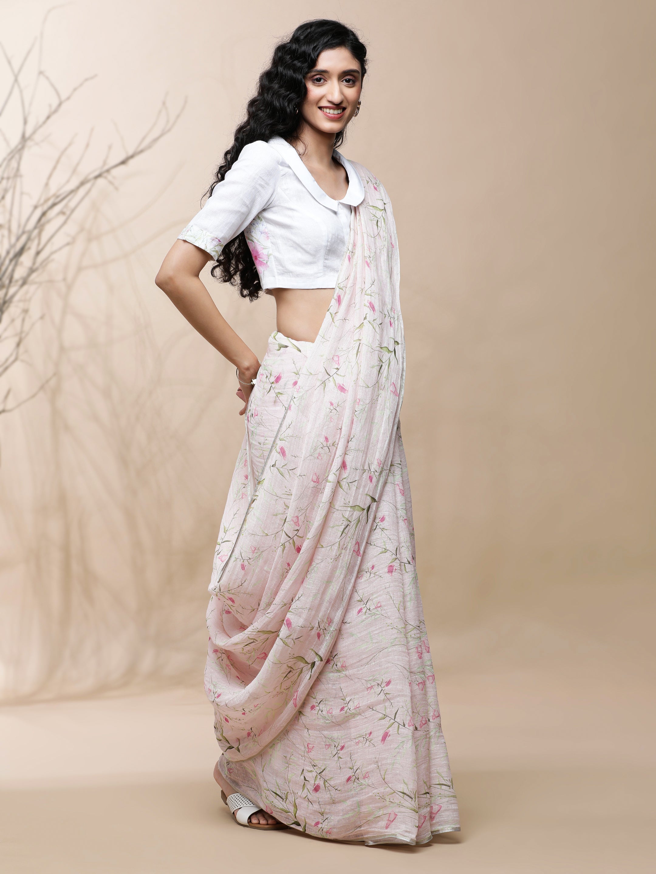 Noor - Eternal Spring Linen Saree