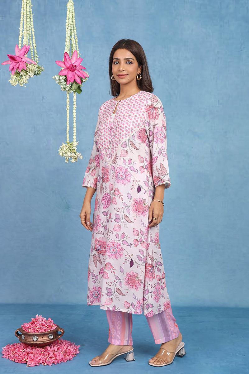 Malhaar Lilac Cotton Kurta