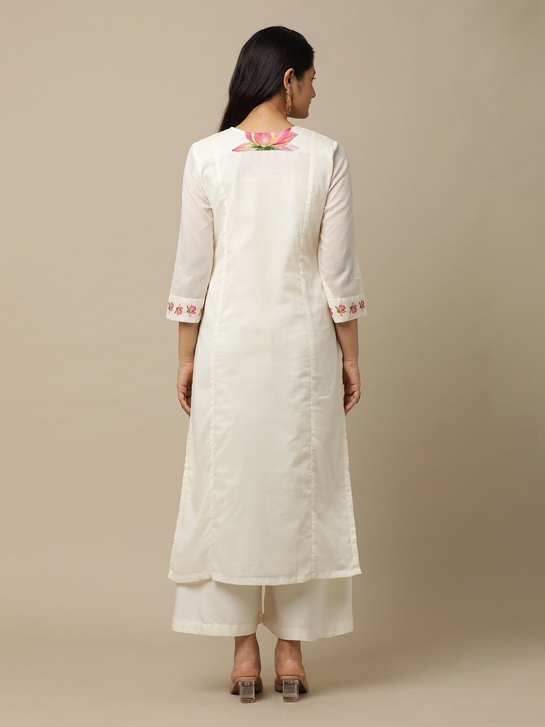 Bahaar Lotus Kurta And Bottom - White
