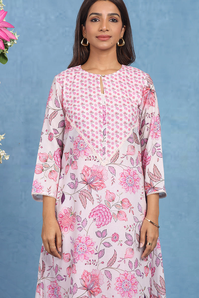 Malhaar Lilac Cotton Kurta