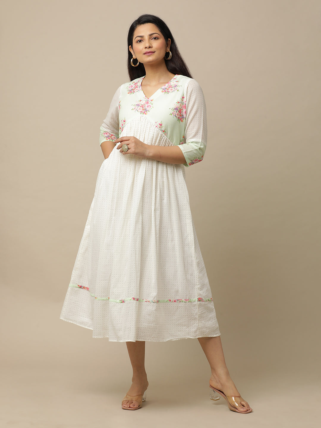 Bahaar Green Yoke Kurta