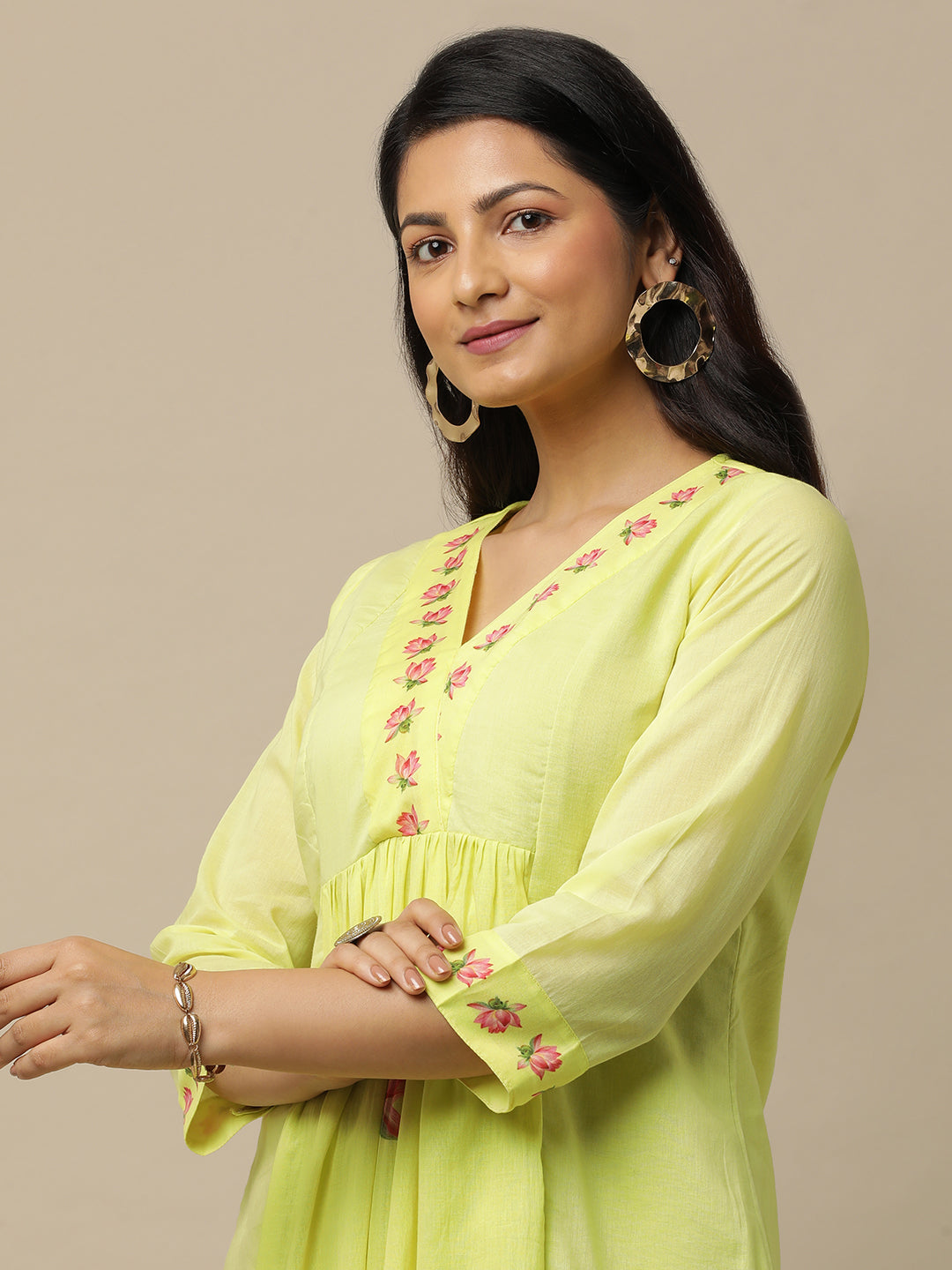 Bahaar Lotus Kurta And Bottom - Yellow