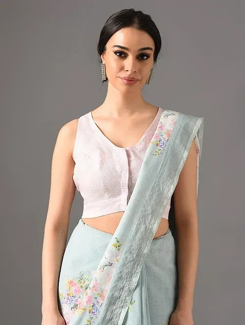 Sitara - Petal Mist - Pale Pink Linen Blouse