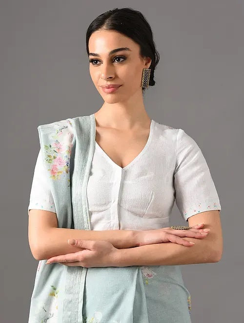 Sitara - Rose Cloud - Vanilla Linen Blouse