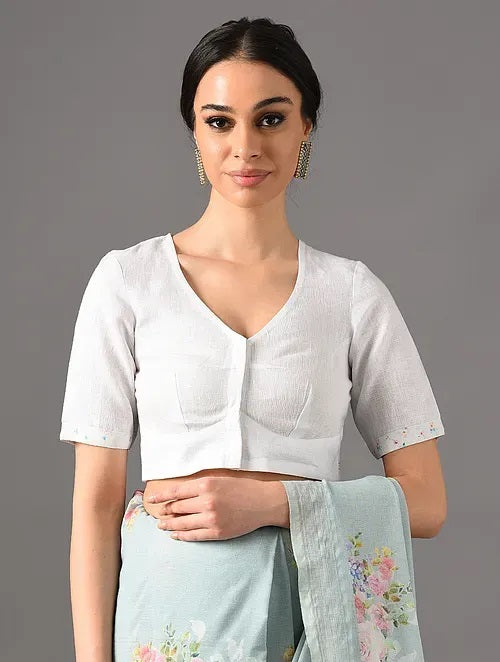Sitara - Rose Cloud - Vanilla Linen Blouse
