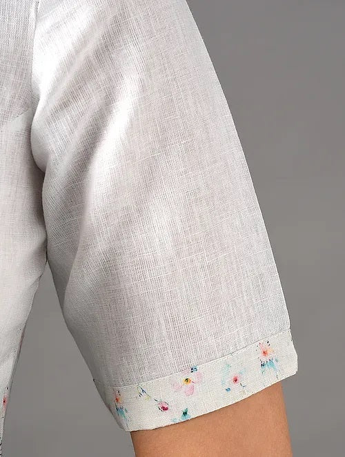 Sitara - Rose Cloud - Vanilla Linen Blouse