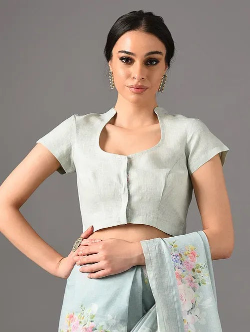 Sitara - Catherine - Light Grey Linen Blouse