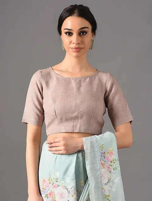 Sitara - Bloombury Blush Coffee - Linen Blouse