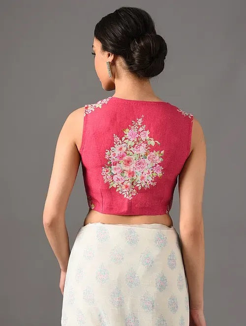 Sitara - London Garden Tomato Red Linen Blouse