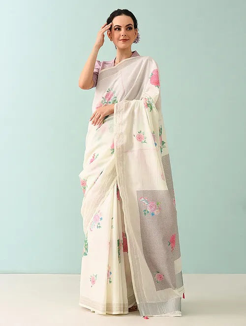 Noor - Wild Flower Cotton Saree