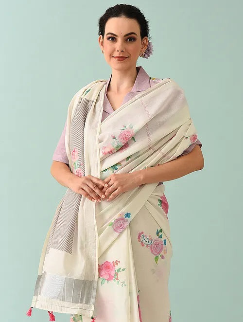 Noor - Wild Flower Cotton Saree