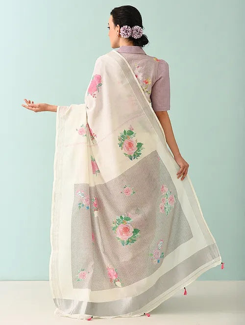 Noor - Wild Flower Cotton Saree