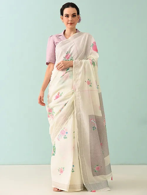Noor - Wild Flower Cotton Saree