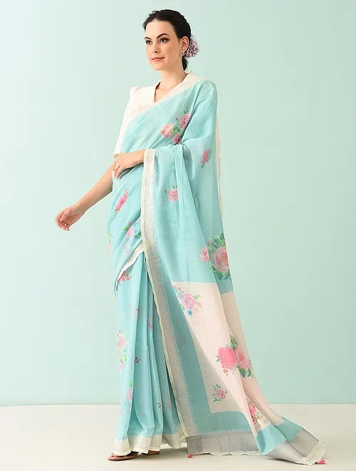 Noor - Wild Flower Cotton Saree