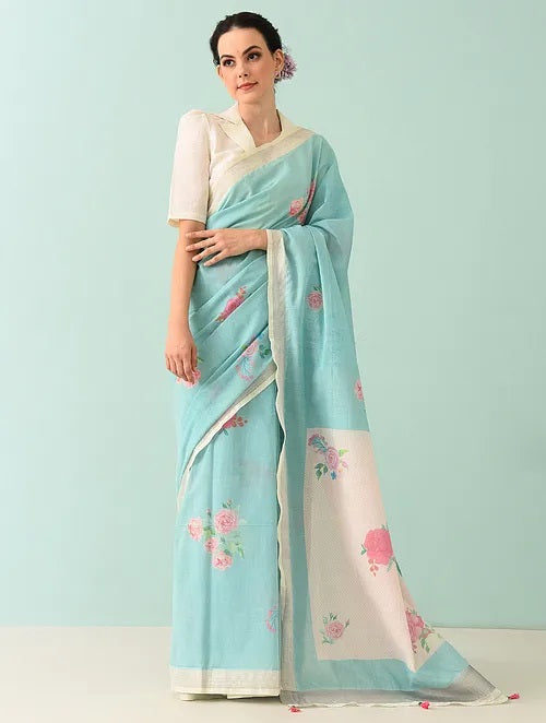 Noor - Wild Flower Cotton Saree