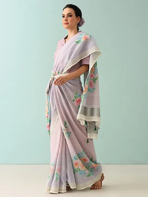 Noor - Serene Flora Cotton Saree