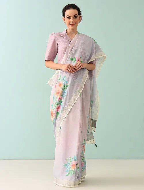 Noor - Serene Flora Cotton Saree