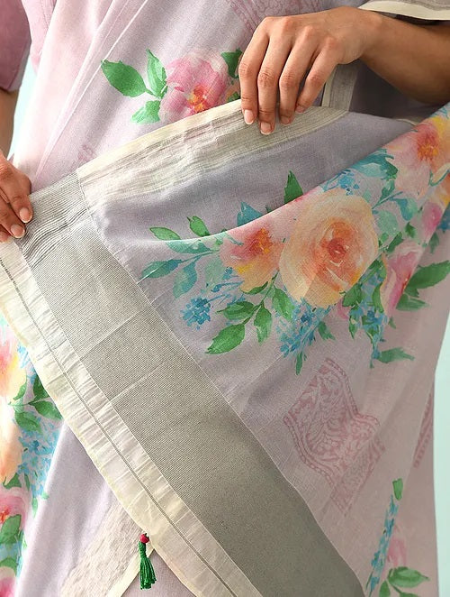 Noor - Serene Flora Cotton Saree