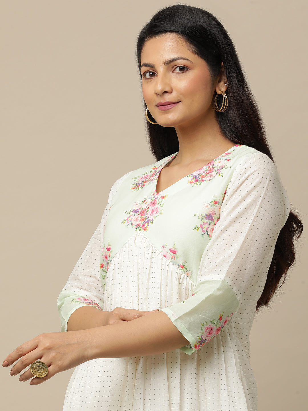 Bahaar Green Yoke Kurta