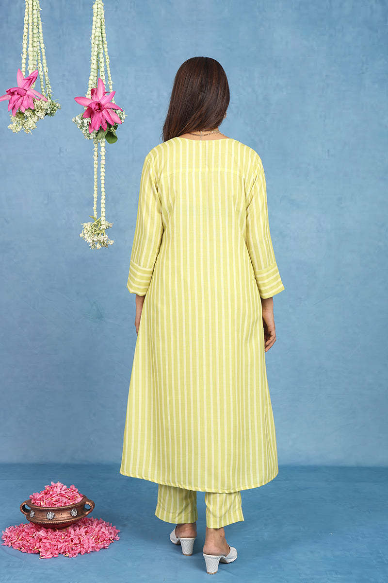 Malhaar Yellow Cotton Kurta