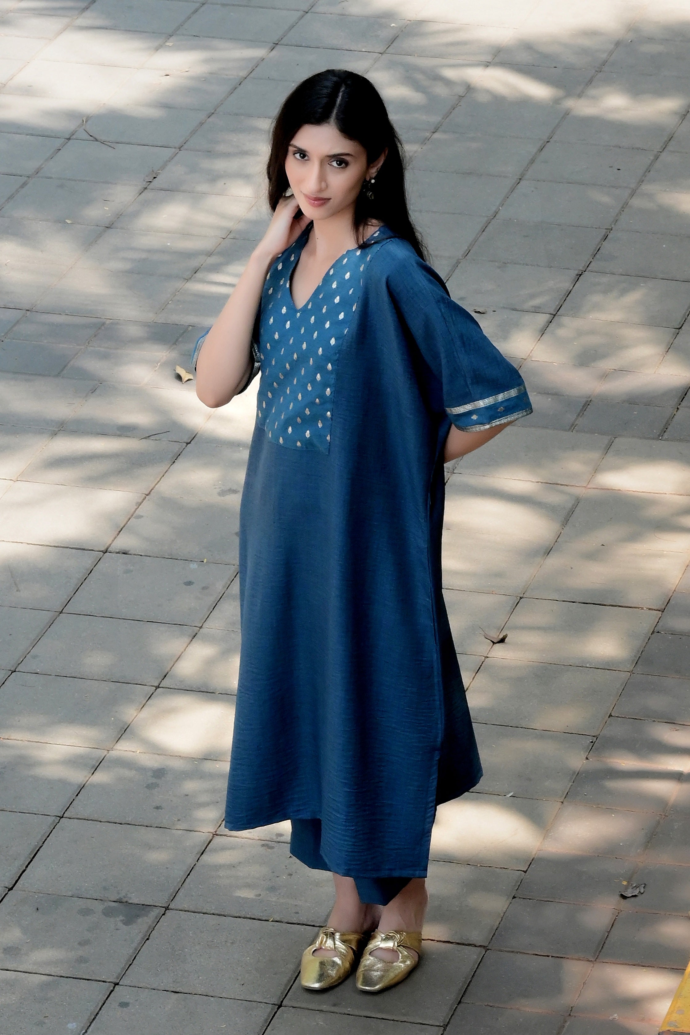 Fluid Grace Imperial Blue Yoke Co-ord Set