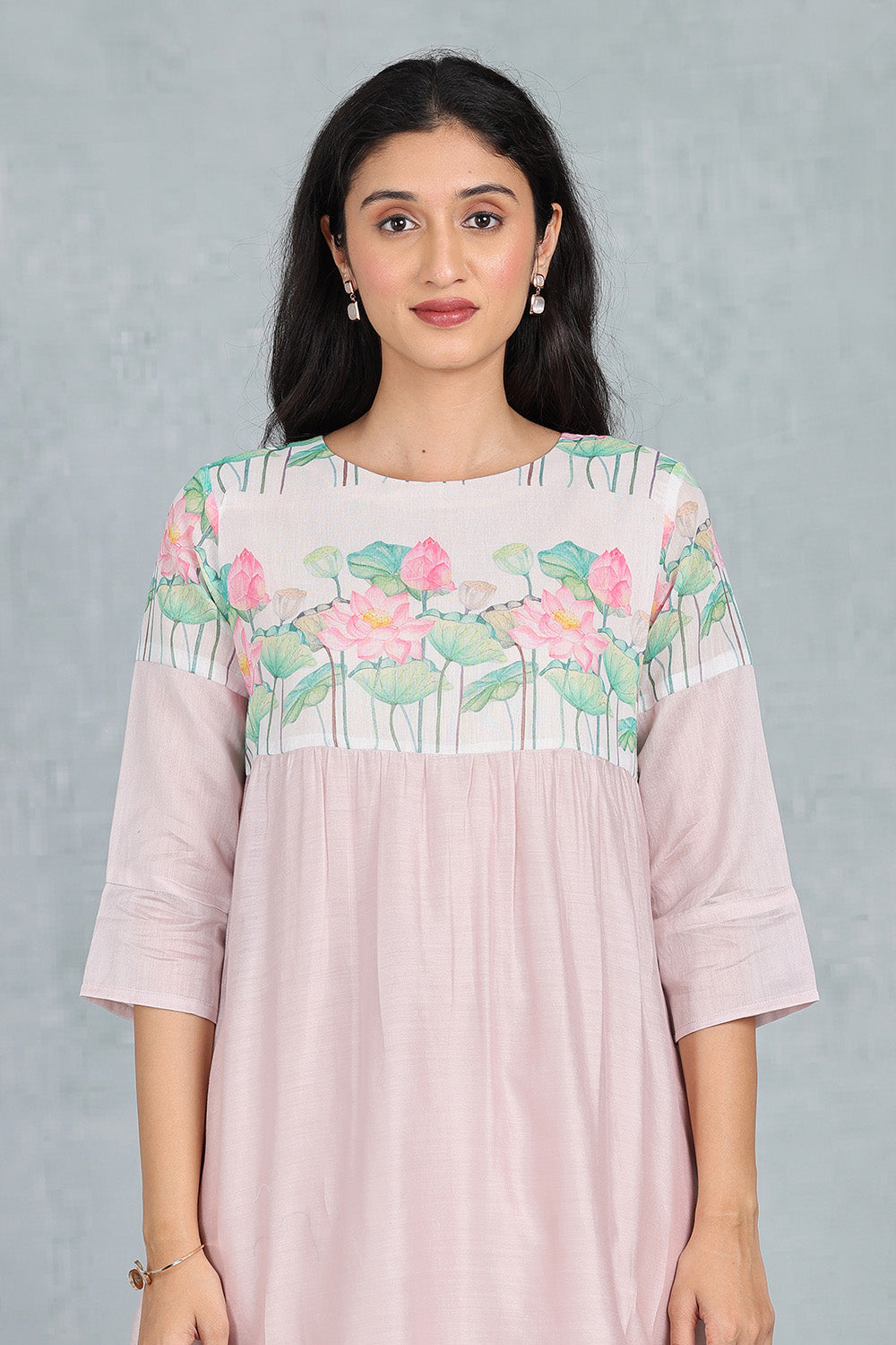 Petal Pink Delicate Handwoven Chanderi Kurta Top