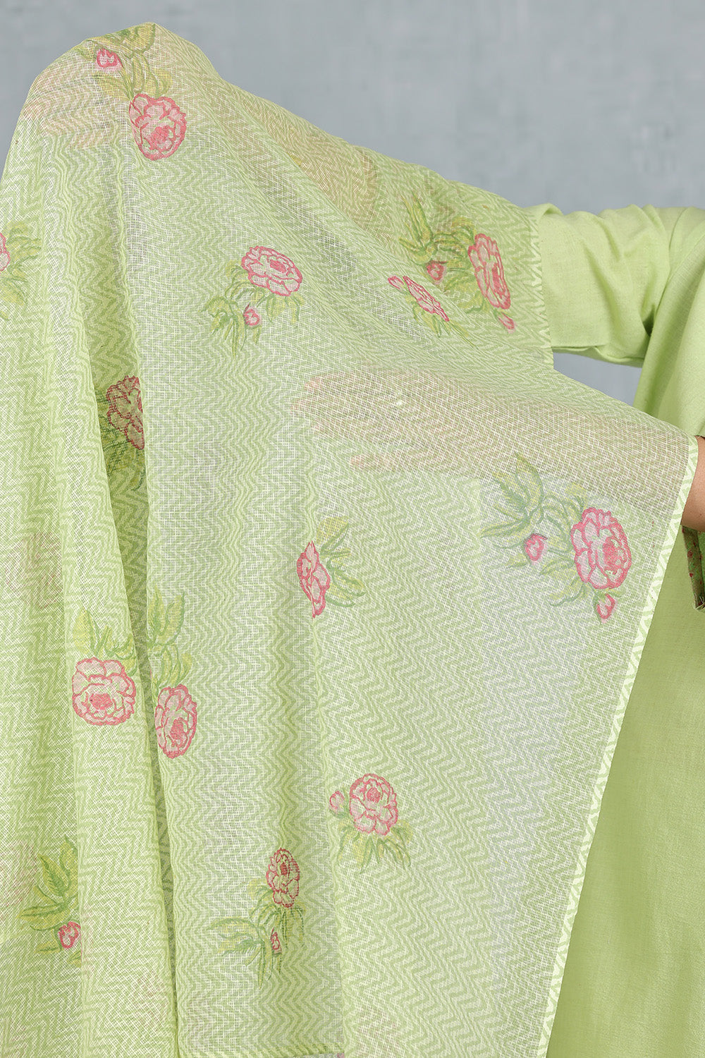 Liril Green Handwoven Kota Dupatta