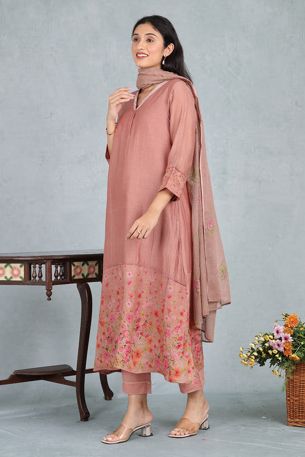 Rose Dune Handwoven Kota Dupatta