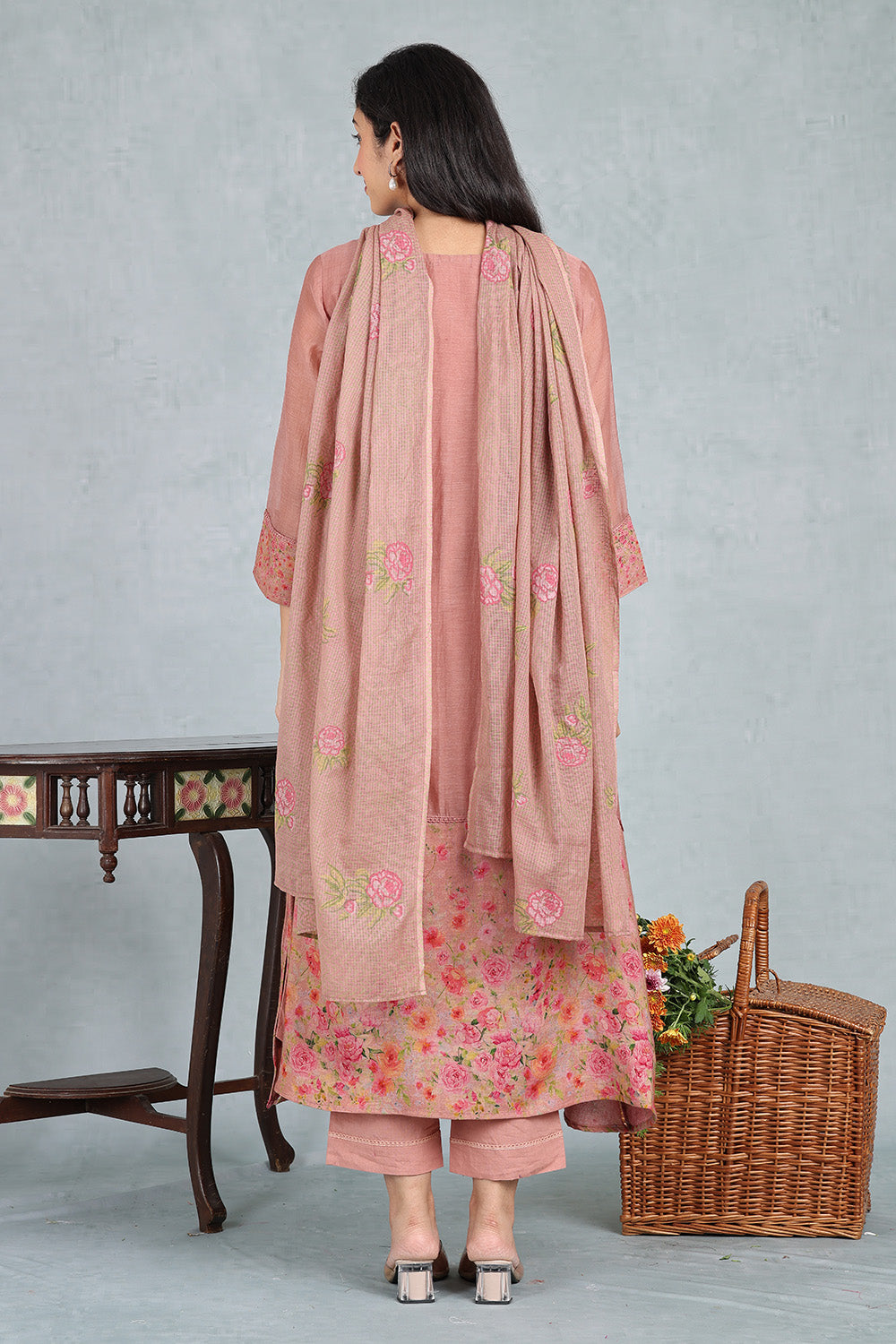 Rose Dune Handwoven Kota Dupatta