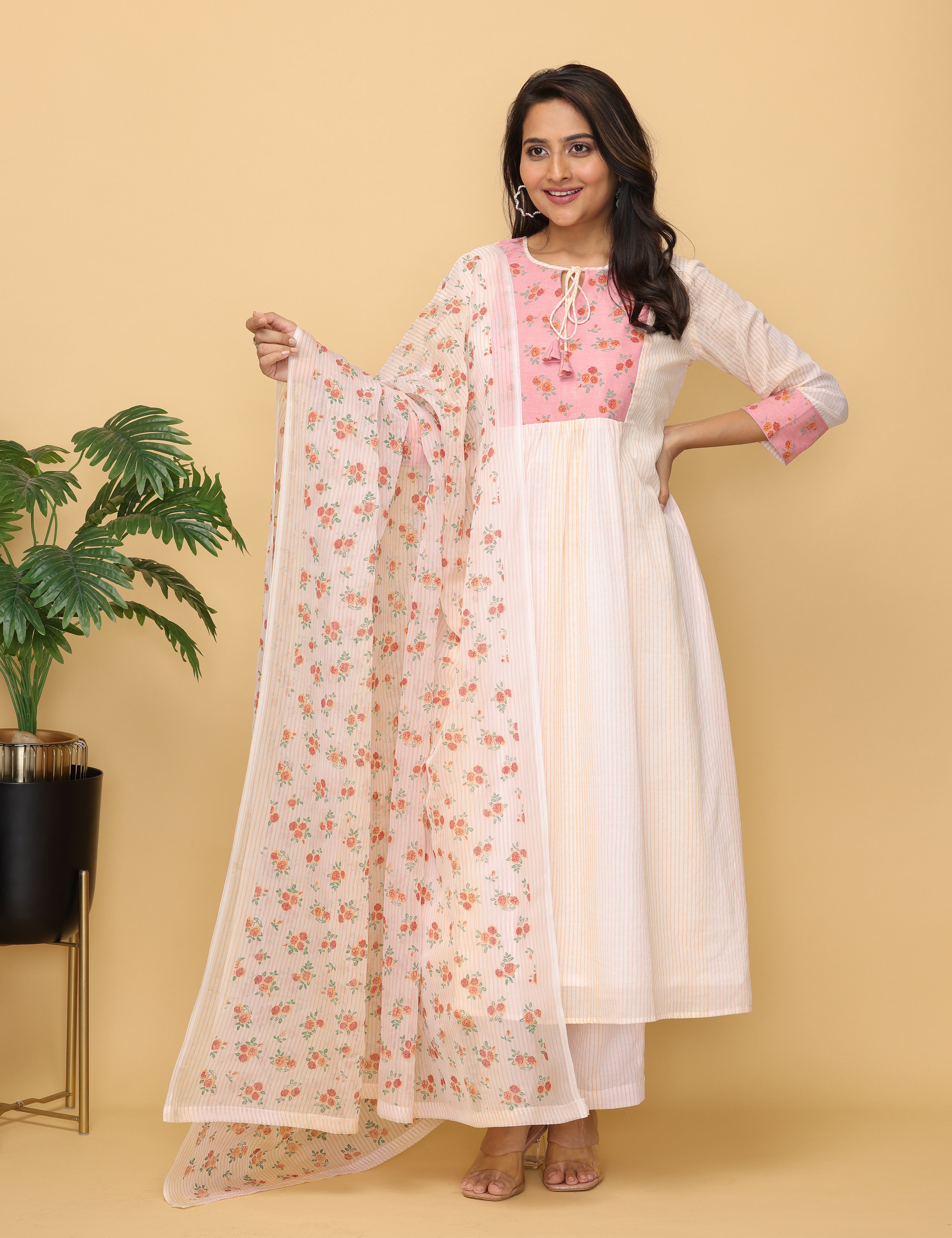 Malhaar Block Printed Yoke Kurta And Bottom