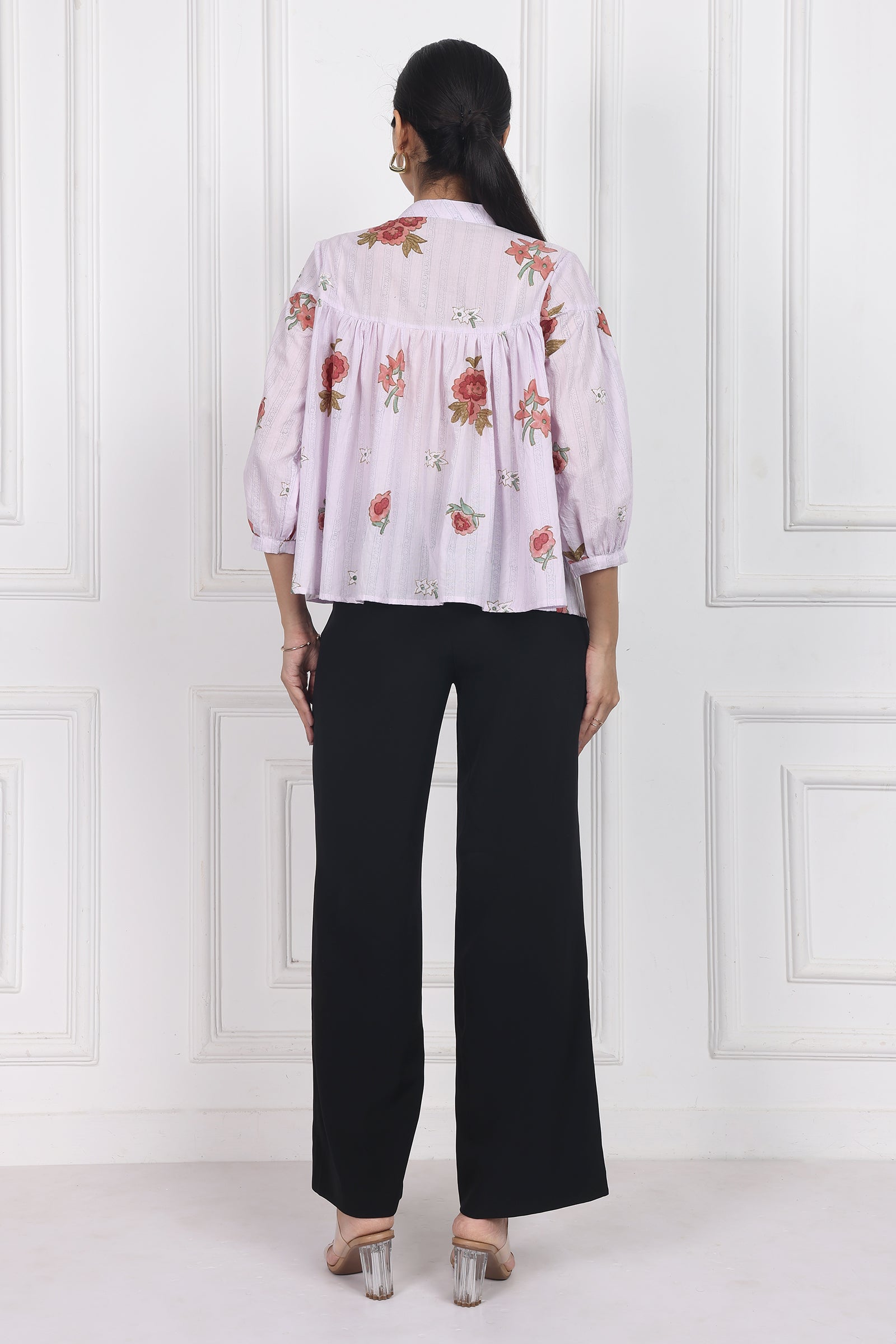 Wander Edit - Antique Rose Handblock Printed Top