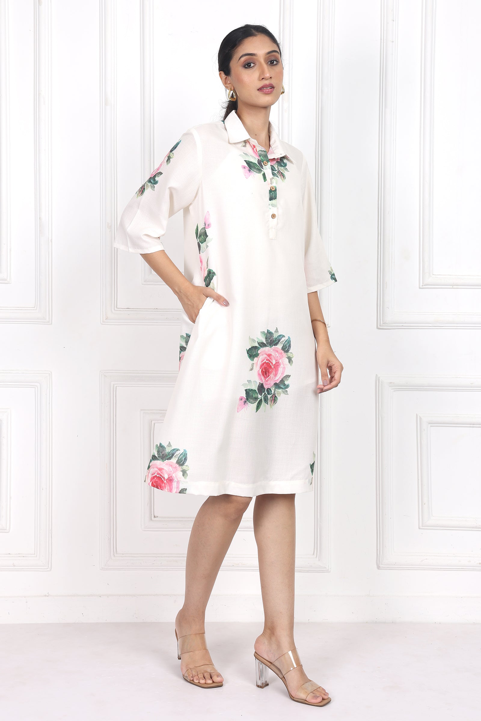 Wander Edit - Victorian Rose Collared Short Dress